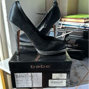 Bebe Size 7 Black Heels